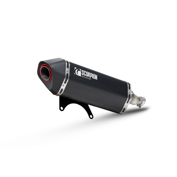 Scorpion Exhaust Vespa GTS 125 iGET (Euro 5) 2020 - 2022 Serket Parallel Slip-on Black Ceramic Coated Sleeve